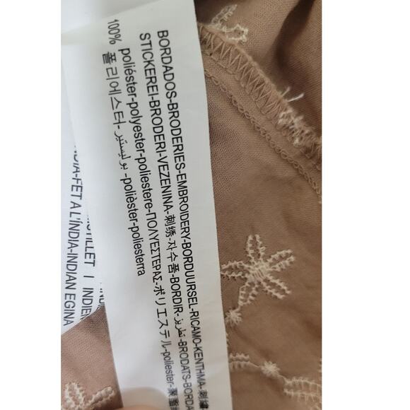 Zara Shirt Womens Medium Long Sleeve Lace Embroidered Flowers Cottagecore Boho - Picture 8 of 9